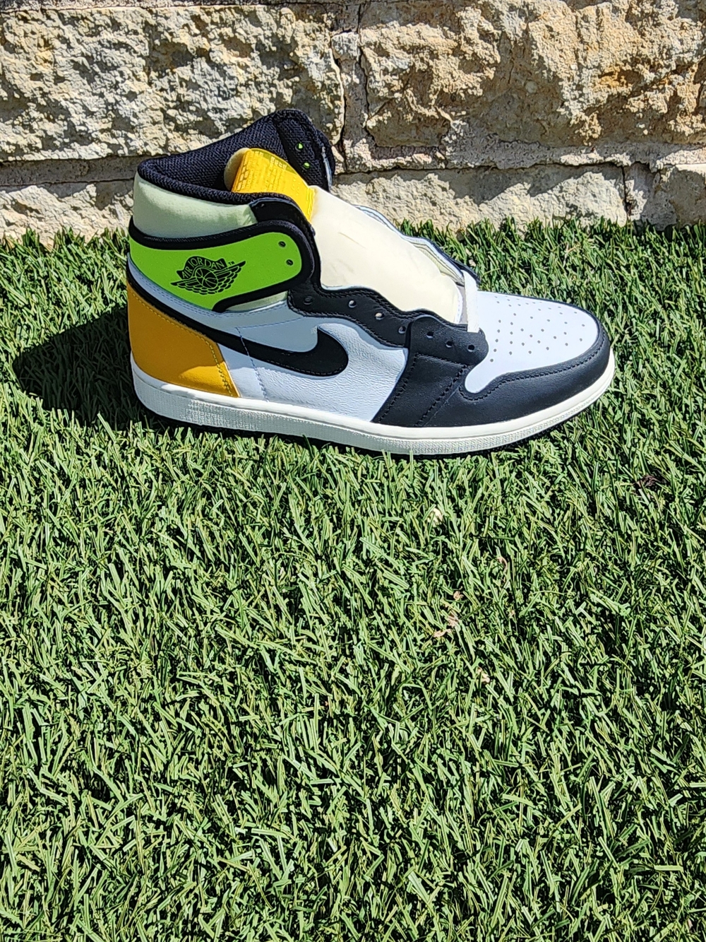 Nike Air Jordan 1 High - White, Black, Yellow, Neon Green